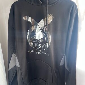 IMPRINTED BIG EAGLE & F.O.E. Hoodie FRATERNAL ORDER OF EAGLES XL Black-3367